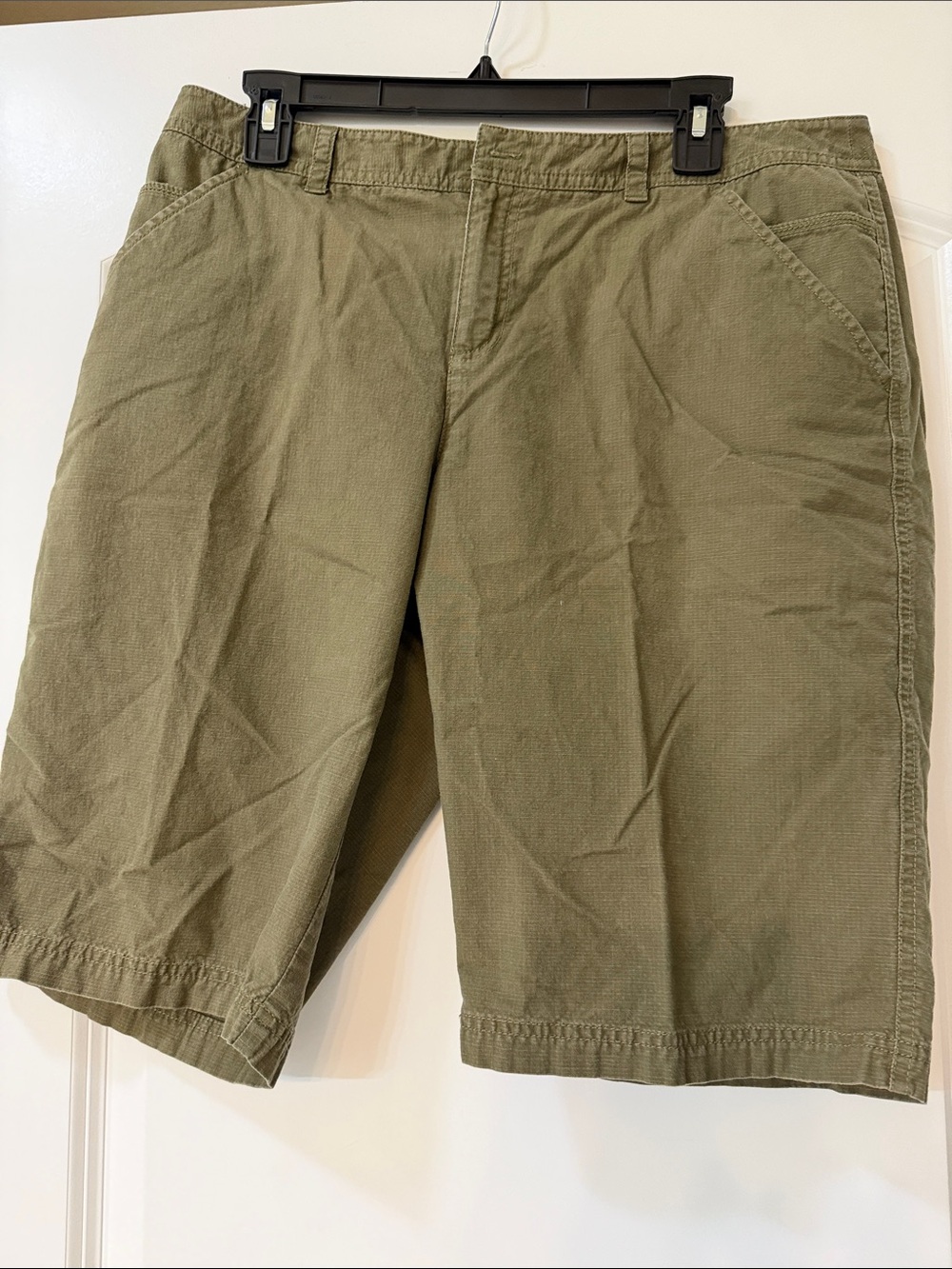 Rafaella Olive Green Flat-Front Women's Shorts